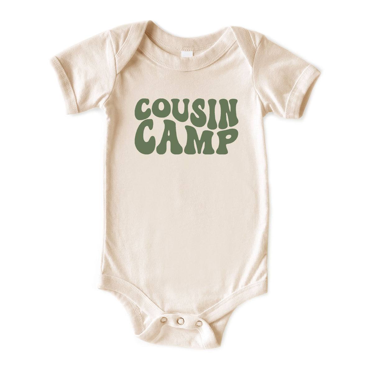 Cousin Camp Groovy Text Natural Onesies® Brand
