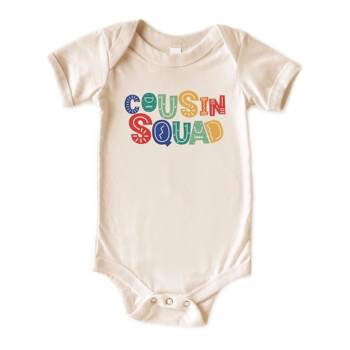 Cousin Squad Candy Font Natural Onesies® Brand