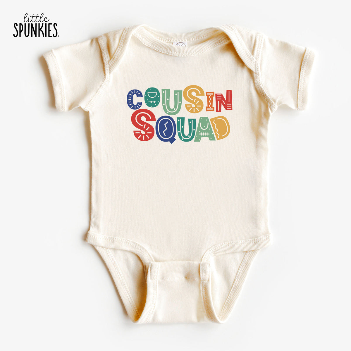 Cousin Squad Candy Font Natural Onesies® Brand