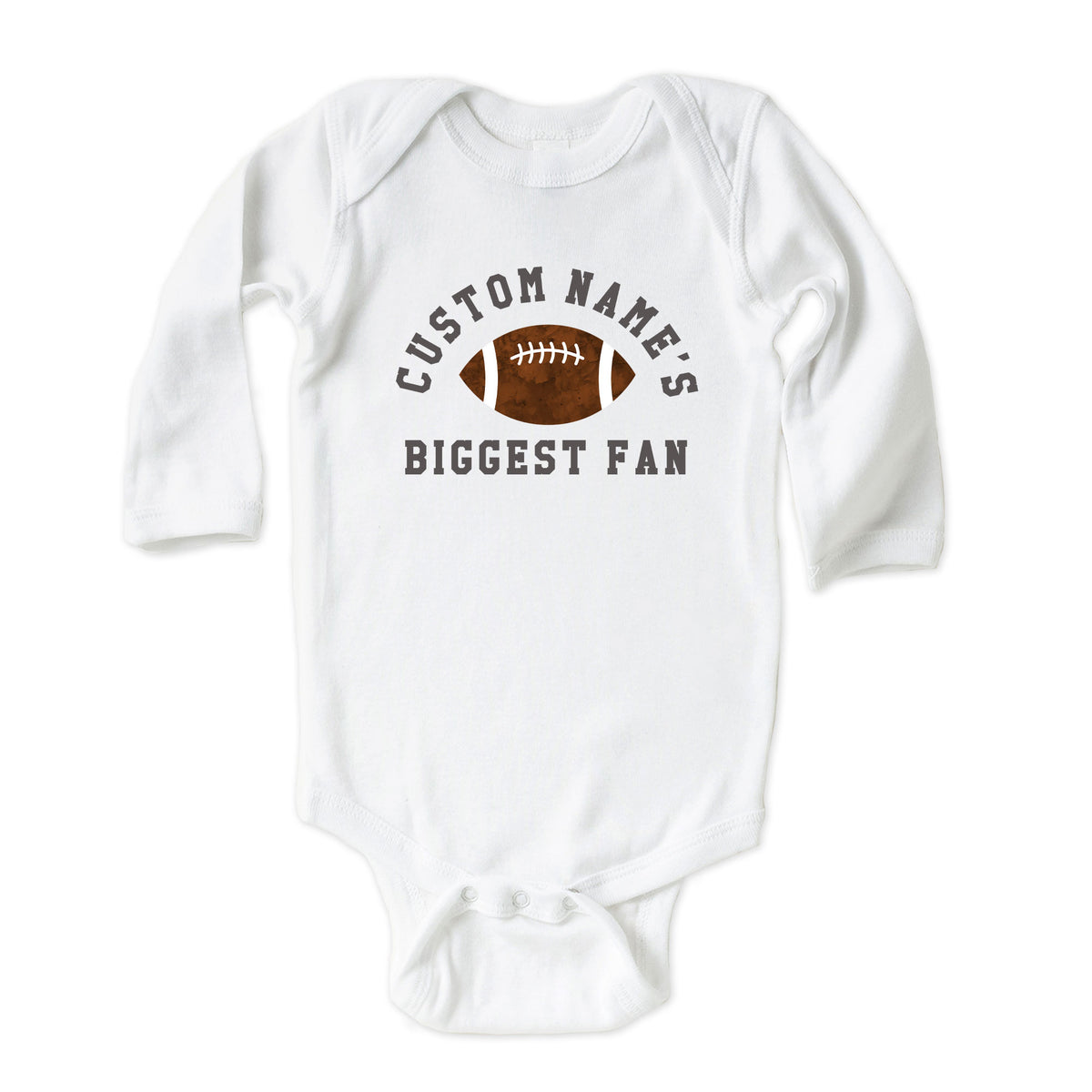 Custom Name's Biggest Fan (Football) Onesies® Brand