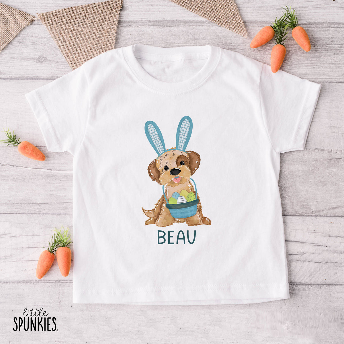 Easter Boy Puppy with Name T-Shirt