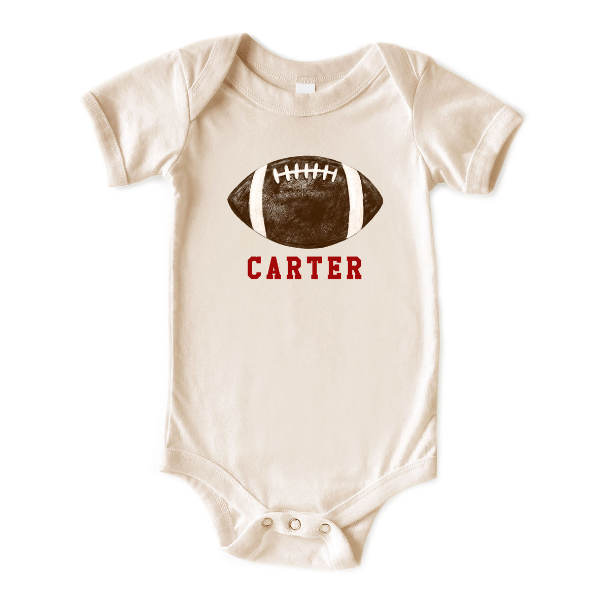 Football with Name Natural Onesies® Brand