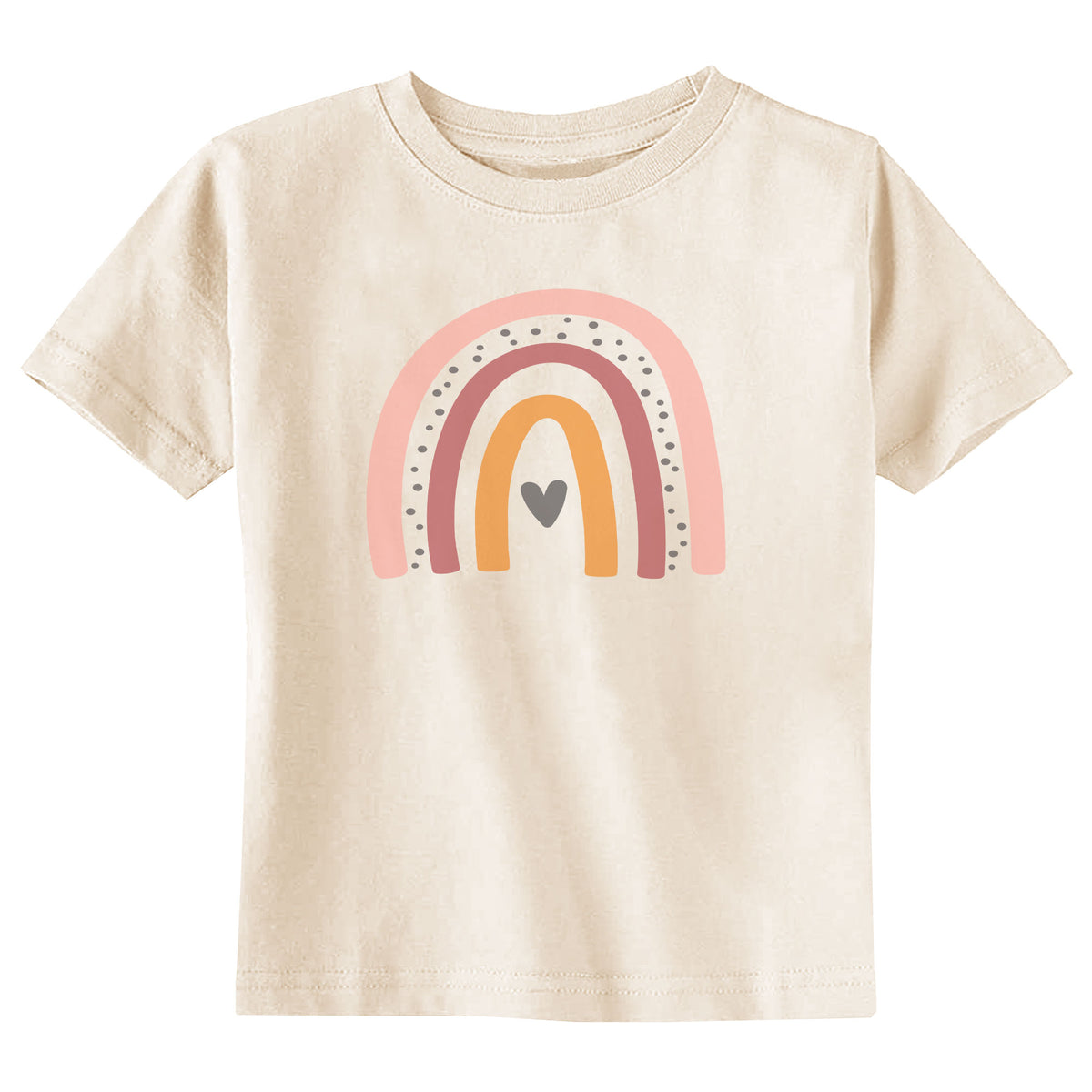 Girl Rainbow with Name Natural T-Shirt