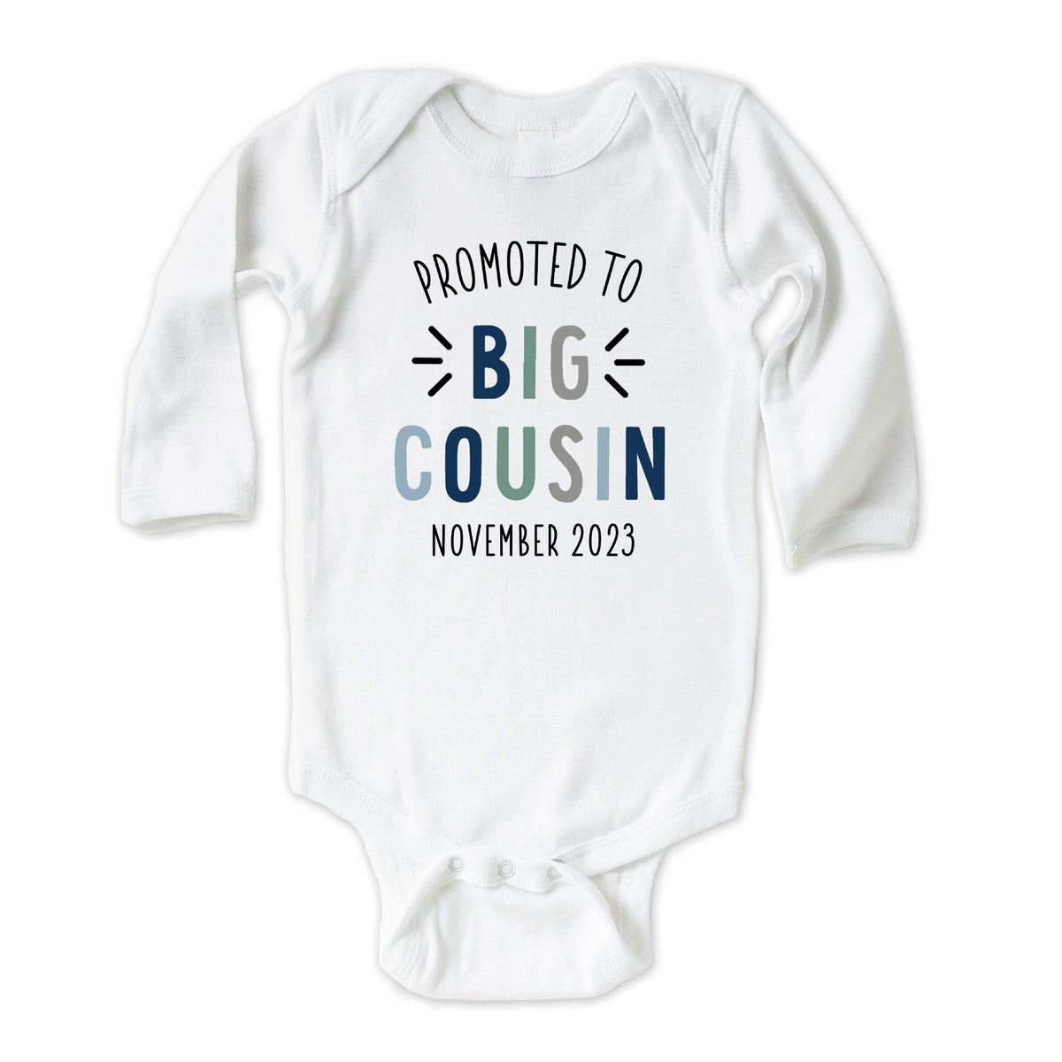 Promoted to Big Cousin BOY with Date Onesies® Brand