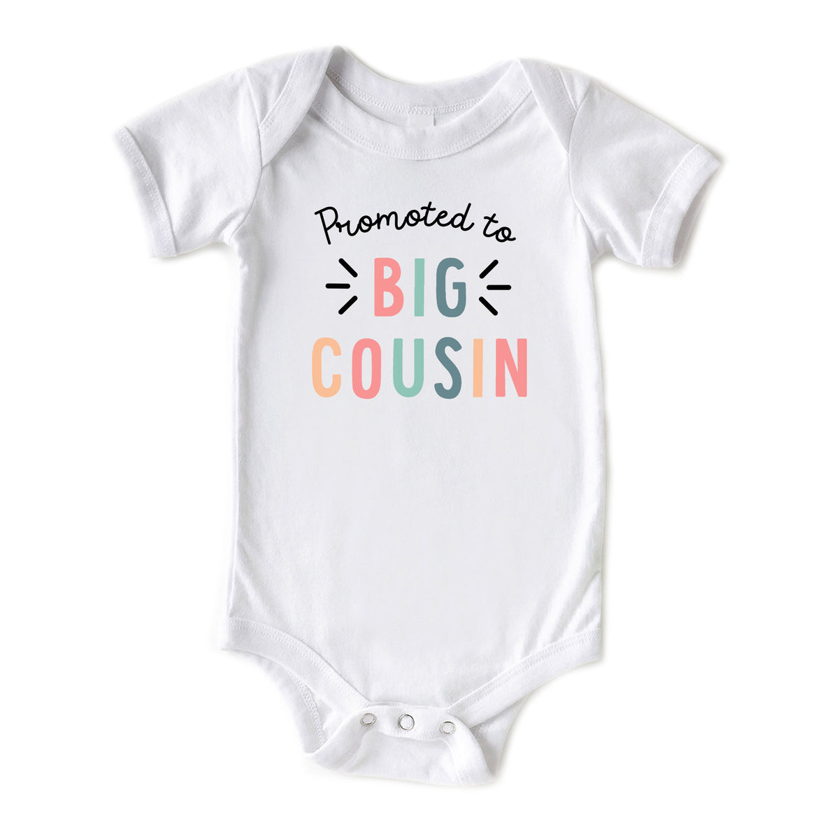 Promoted to Big Cousin GIRL with Date Onesies® Brand