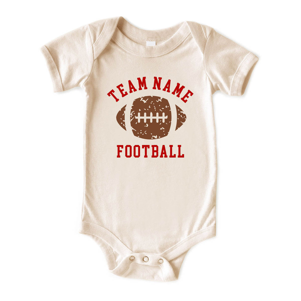 Team Name with Football Natural Onesies® Brand