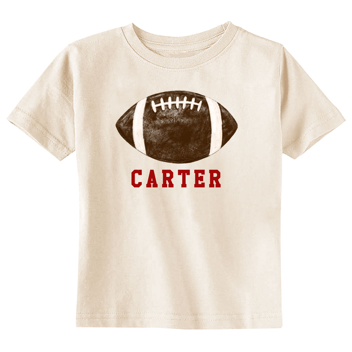 Football with Name Natural T-Shirt