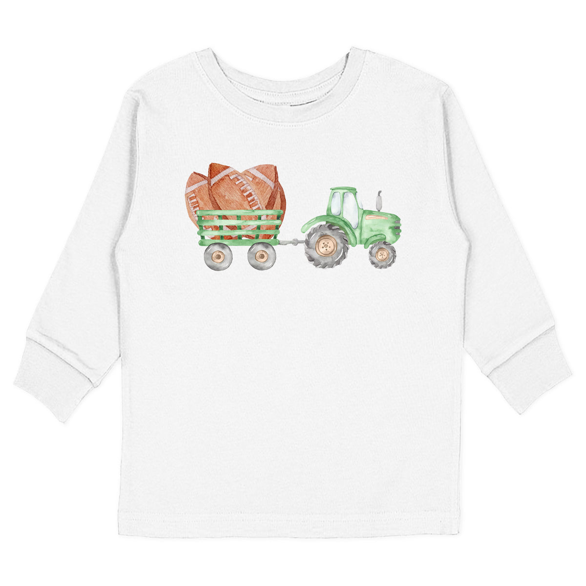 Watercolor Football Tractor with Name T-Shirt