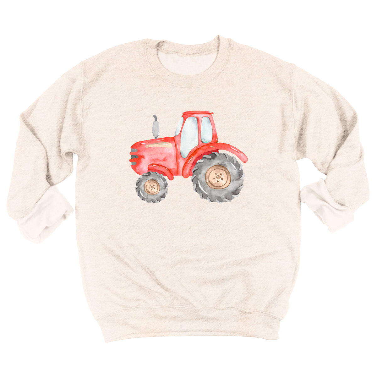 Watercolor Red Farm Tractor with Name Sweatshirt