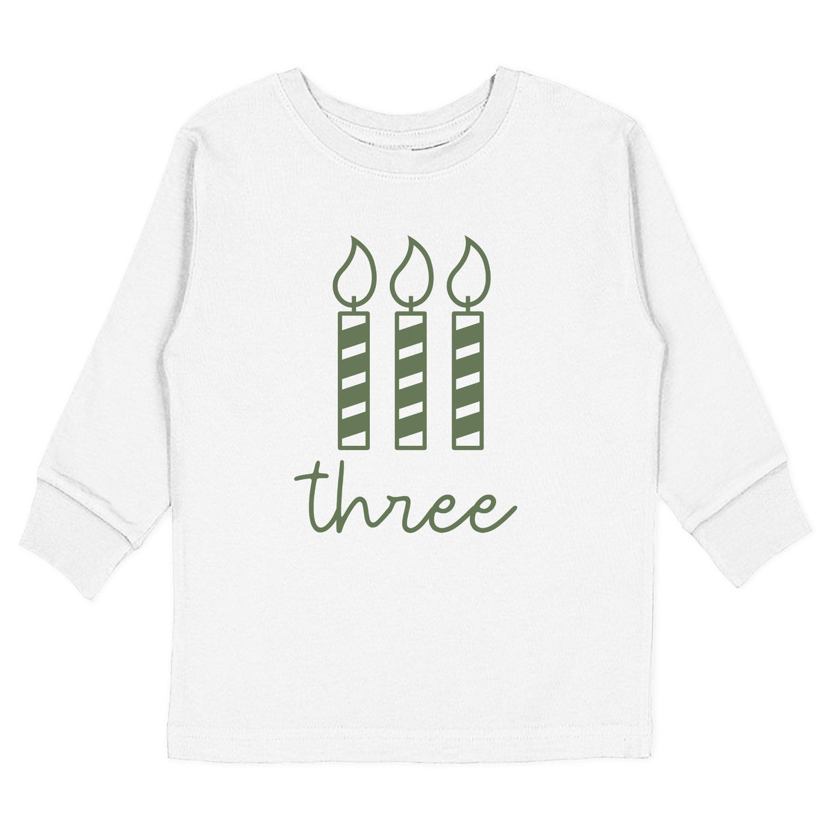Three Candle Birthday T-Shirt