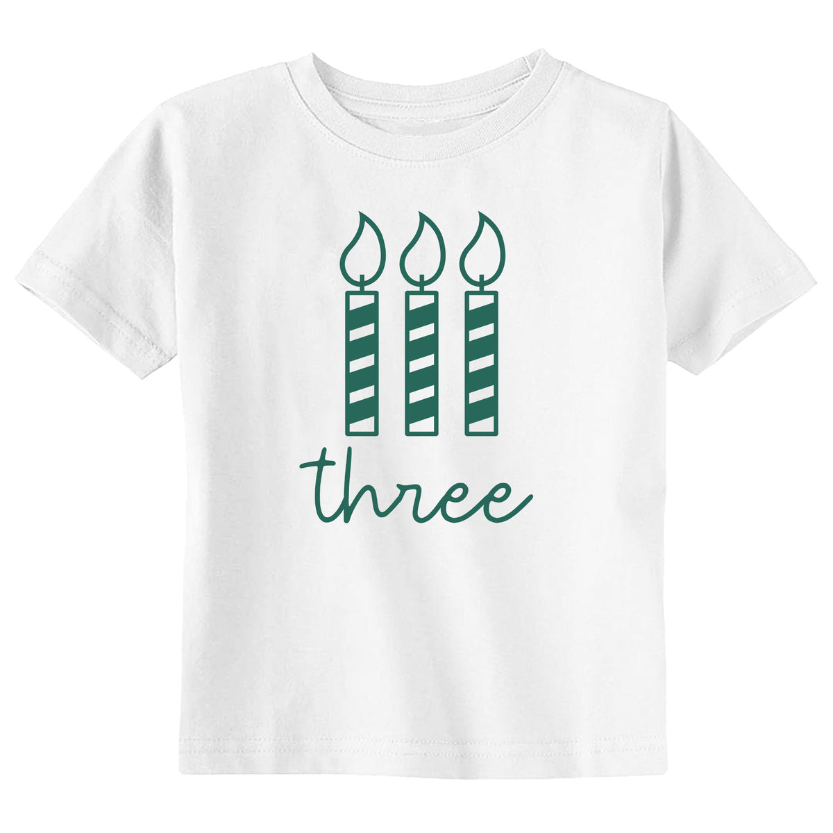 Three Candle Birthday T-Shirt
