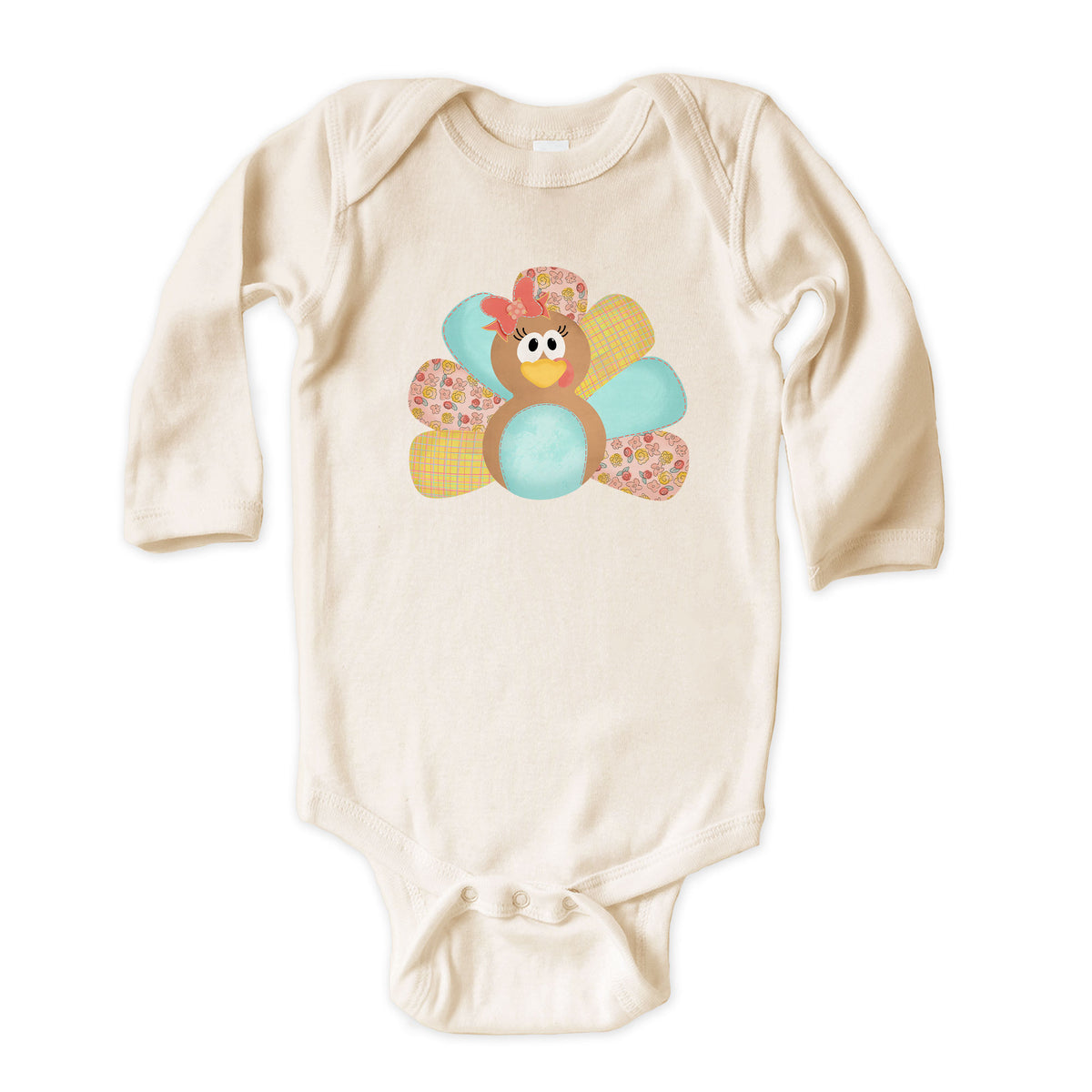 Aqua Turkey with Name Natural Onesies® Brand