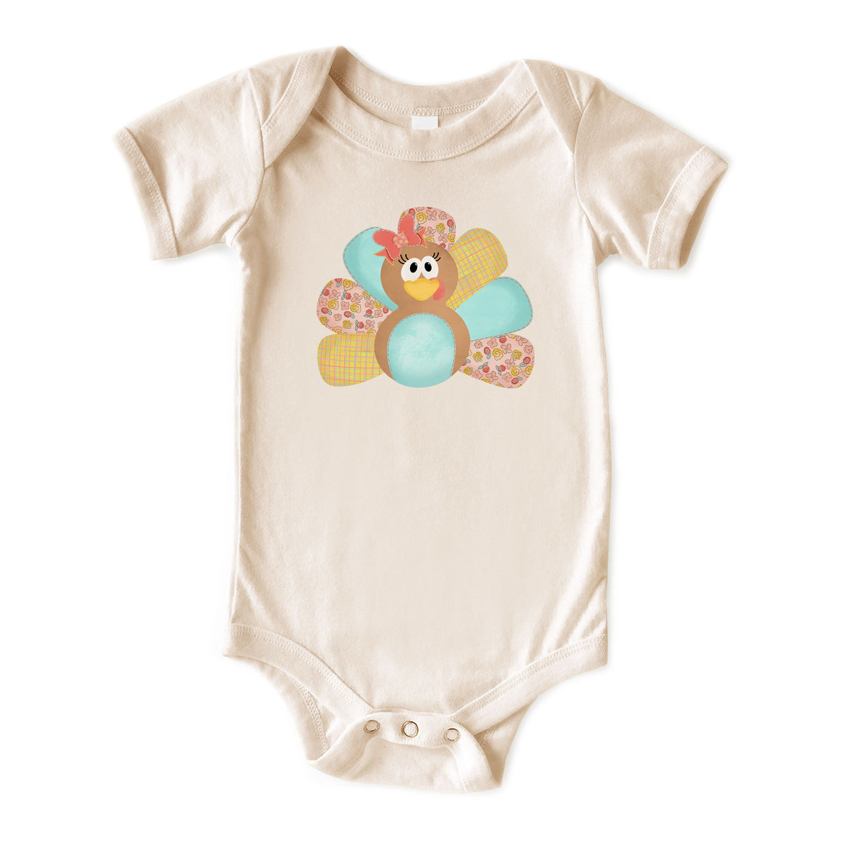 Aqua Turkey with Name Natural Onesies® Brand