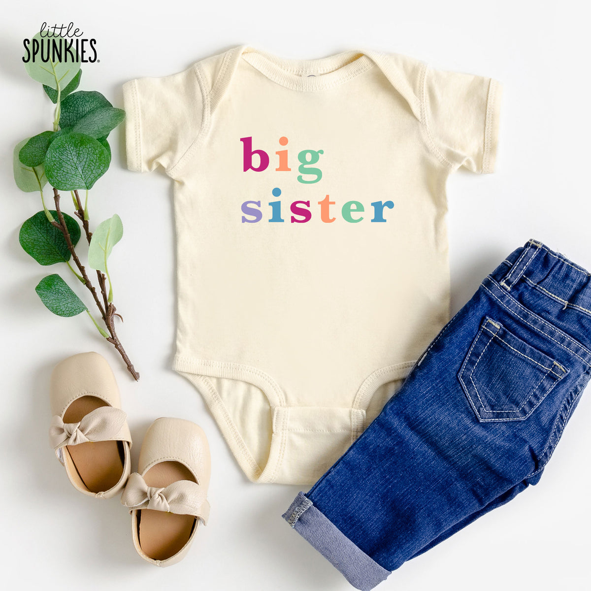 Big Sister Multi Color Natural Onesies® Brand