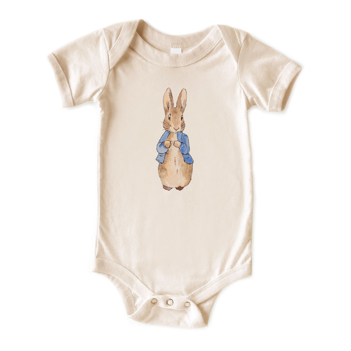 Blue Rabbit with Name Natural Onesies® Brand