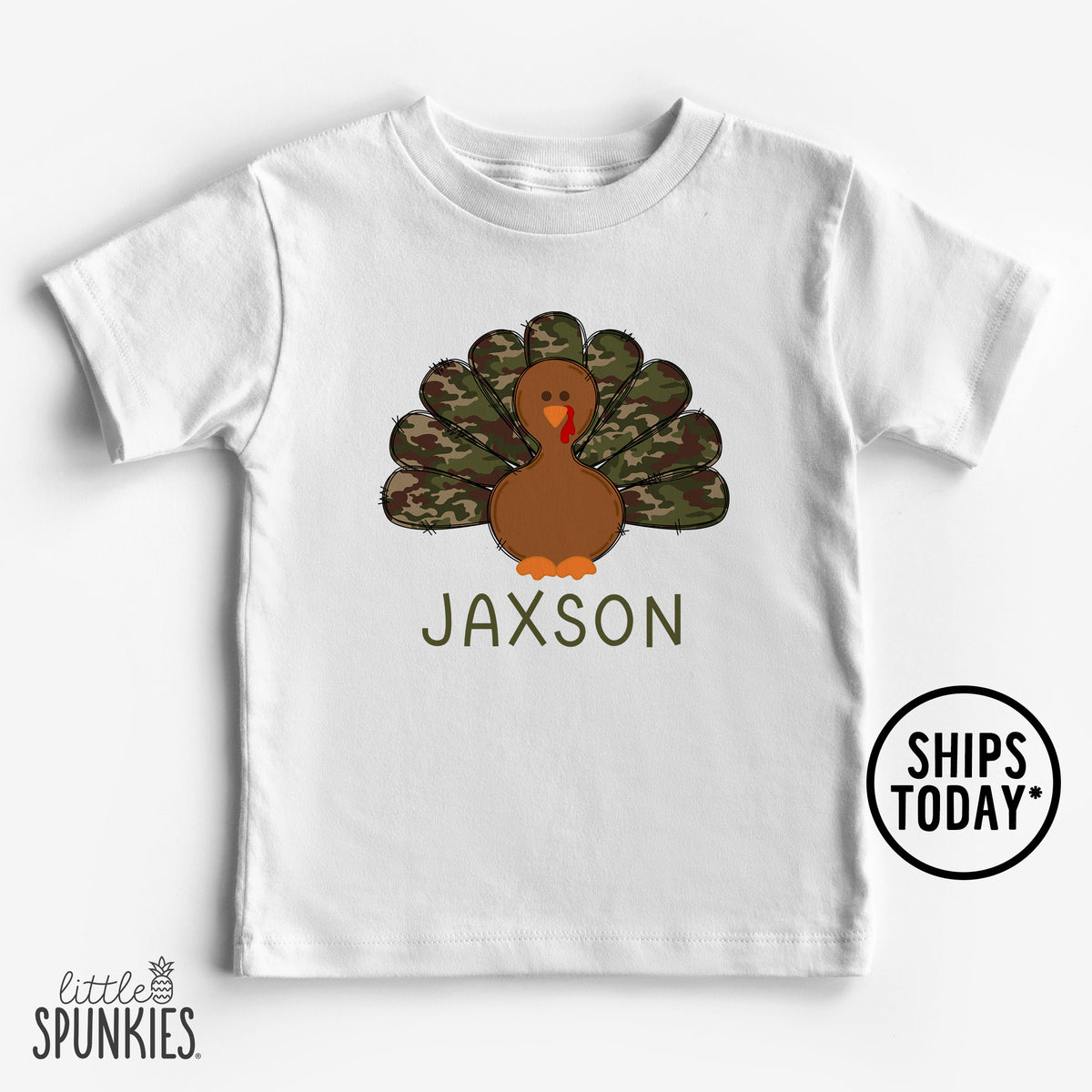 Camo Turkey with Name T-Shirt