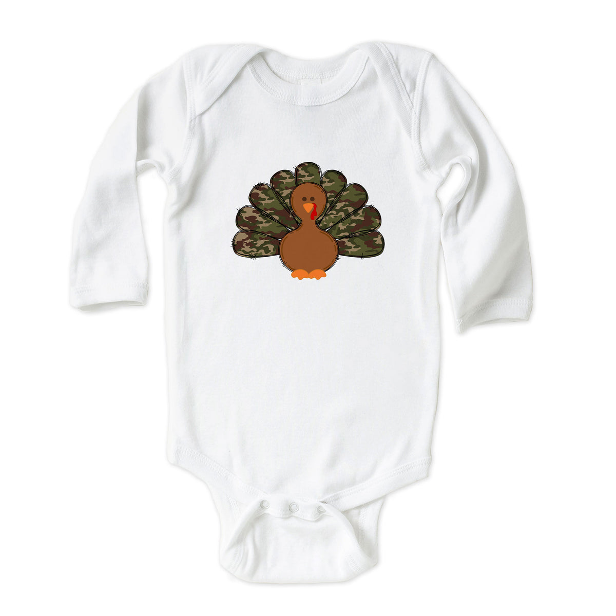 Camo Turkey with Name Onesies® Brand