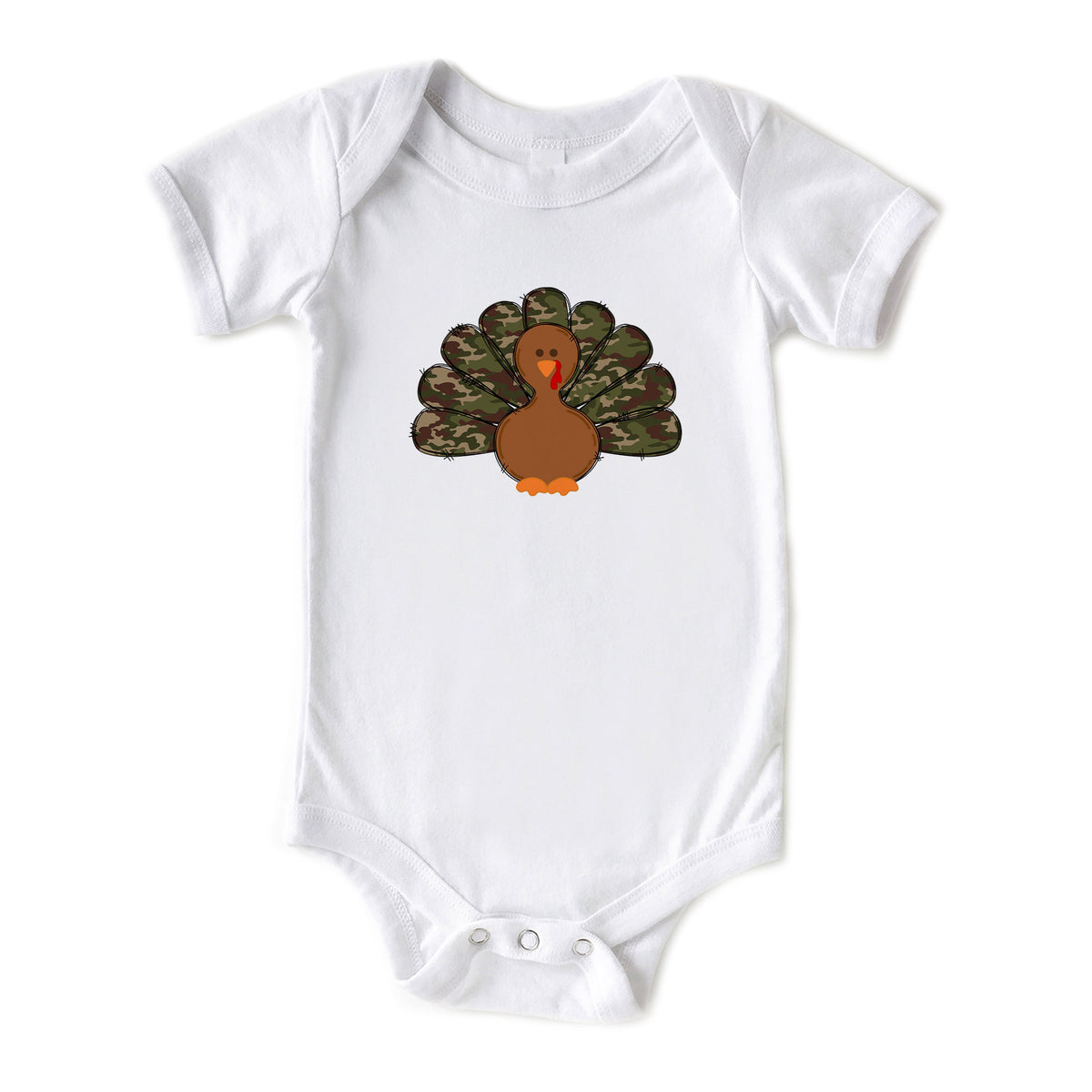 Camo Turkey with Name Onesies® Brand