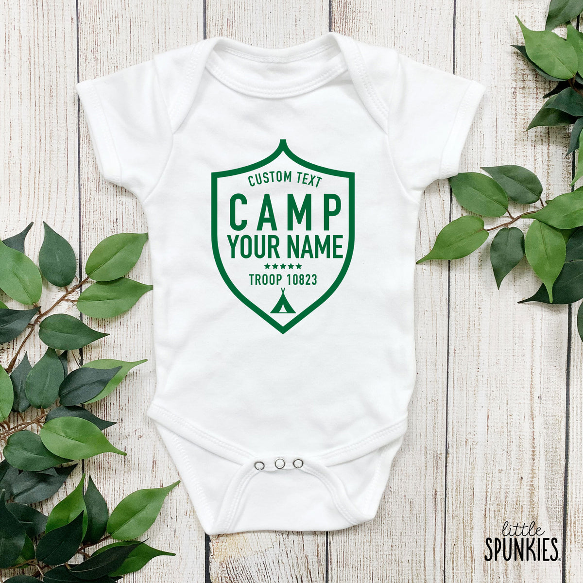Custom Camp Troop Badge Onesies® Brand
