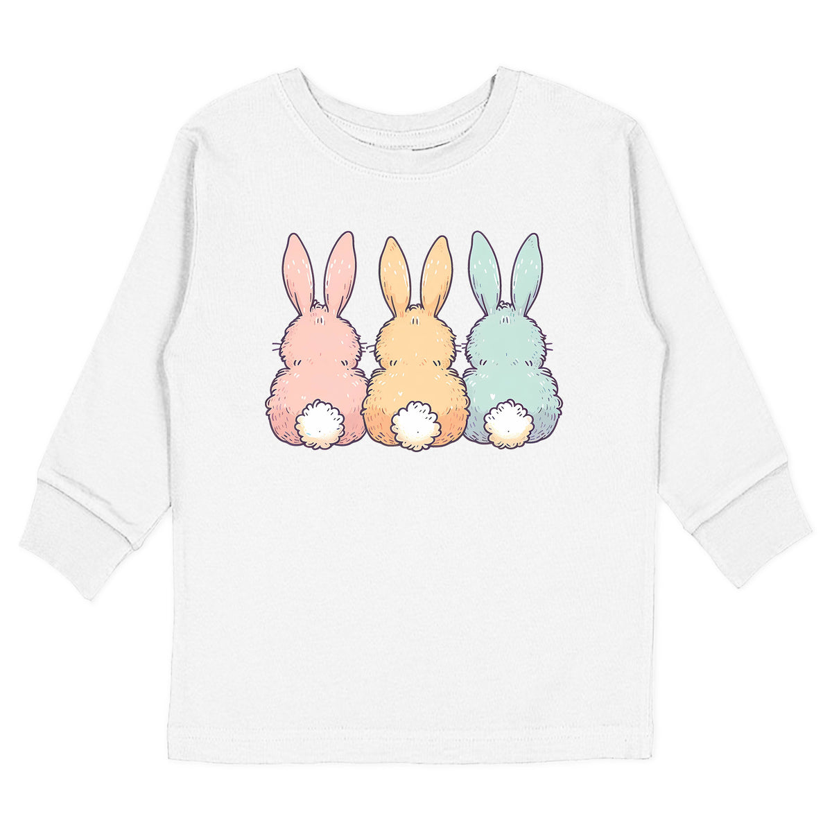 Colorful Bunny Trio with Name T-Shirt
