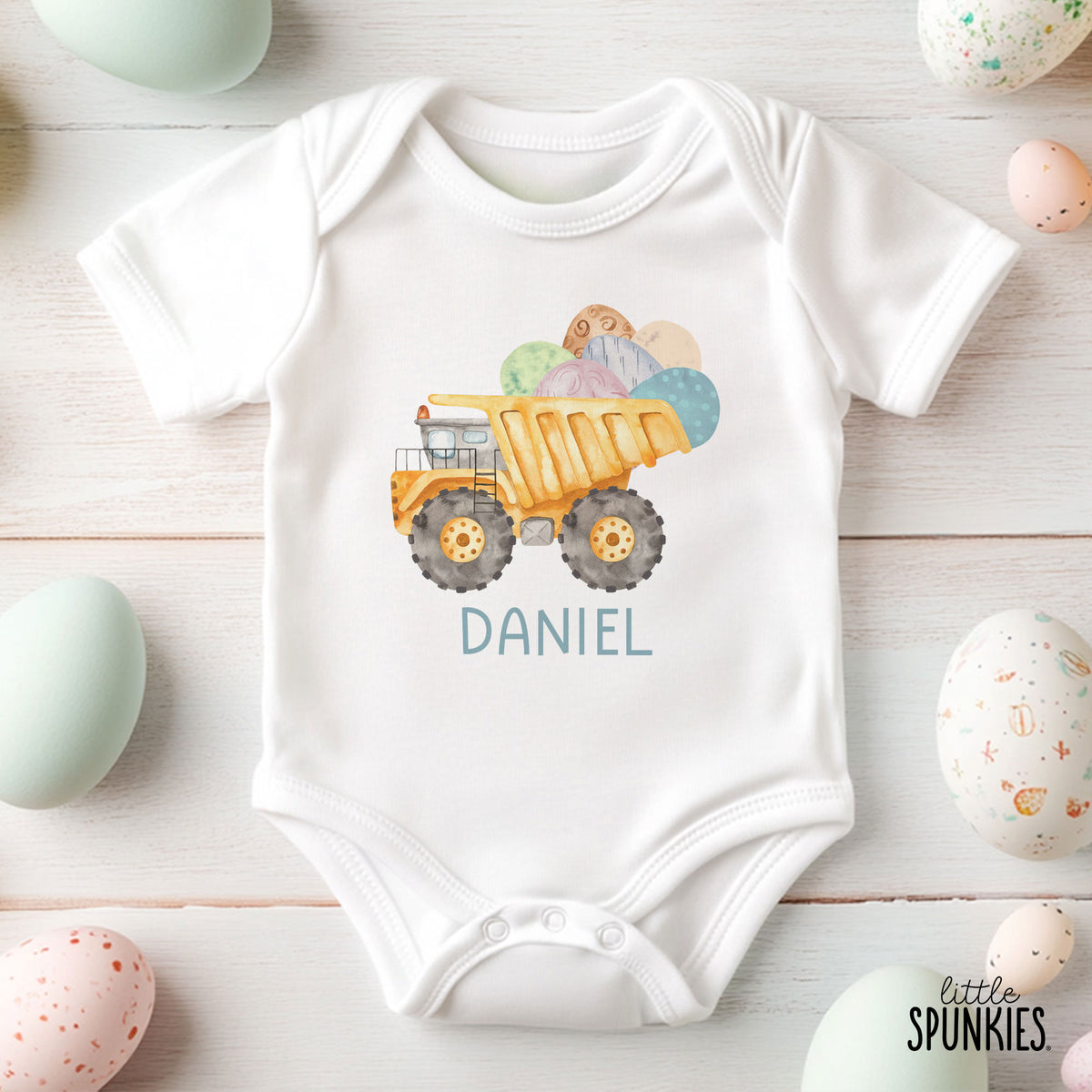 Easter Eggs Dump Truck with Name Onesies® Brand