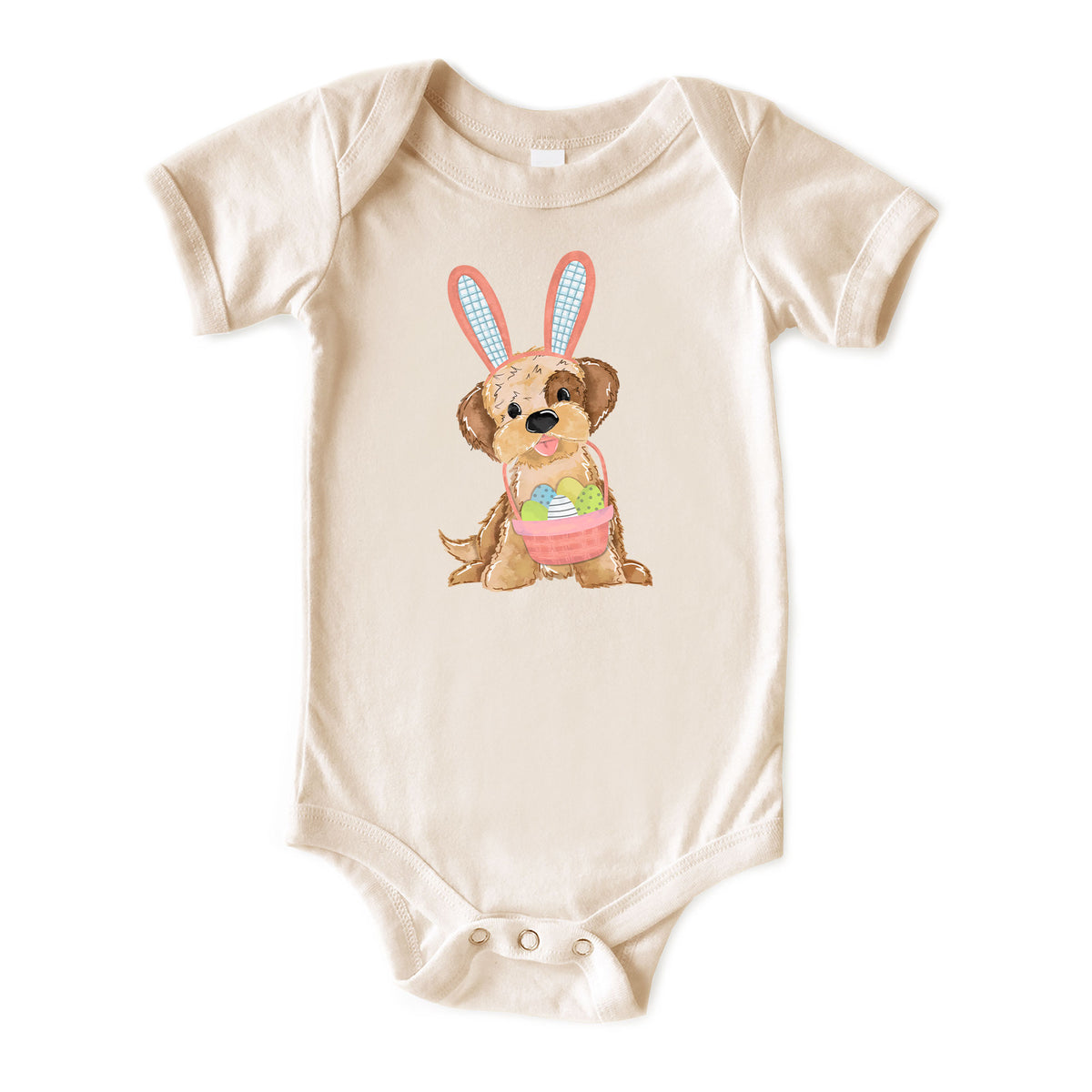 Easter Girl Puppy with Name Natural Onesies® Brand