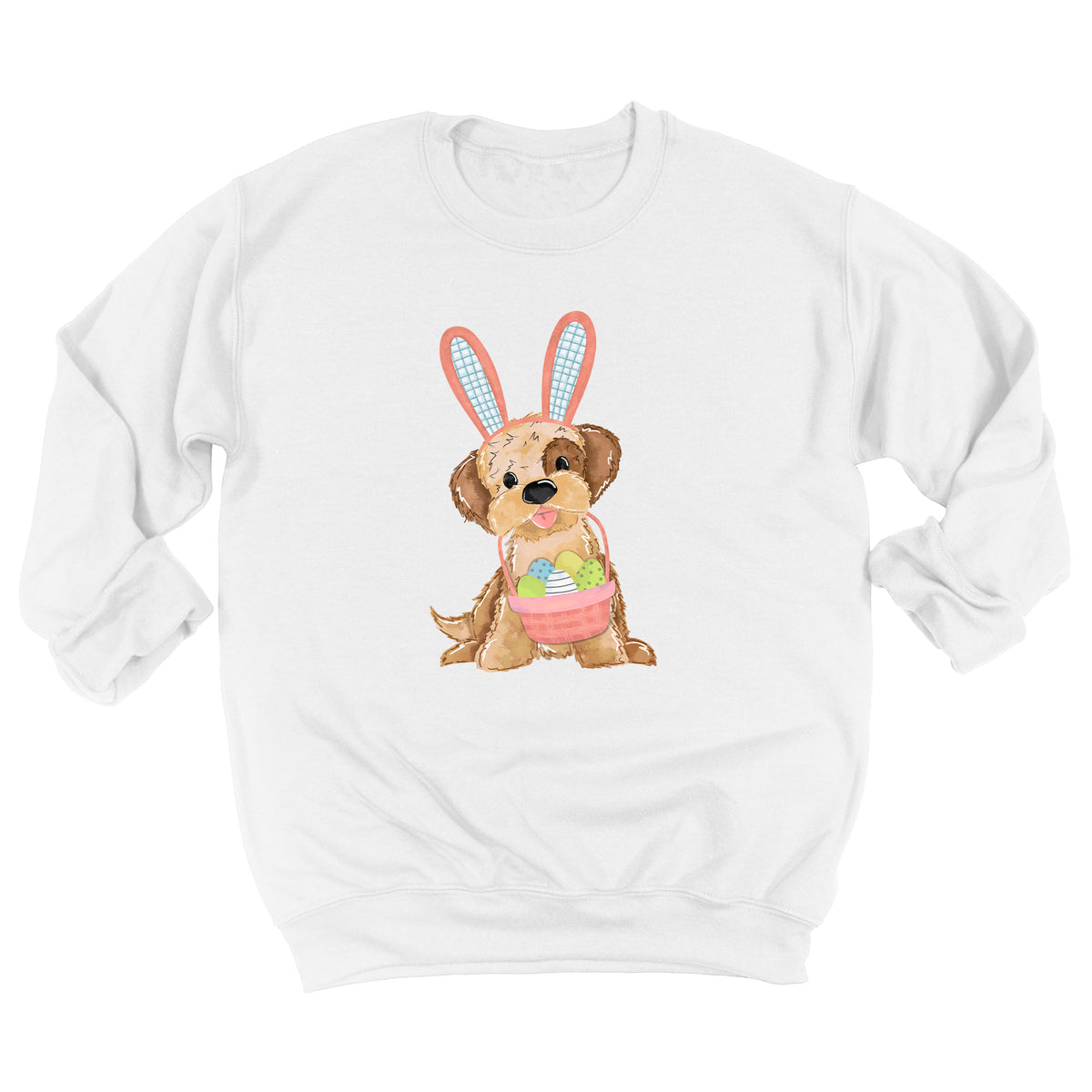 Easter Girl Puppy with Name Sweatshirt