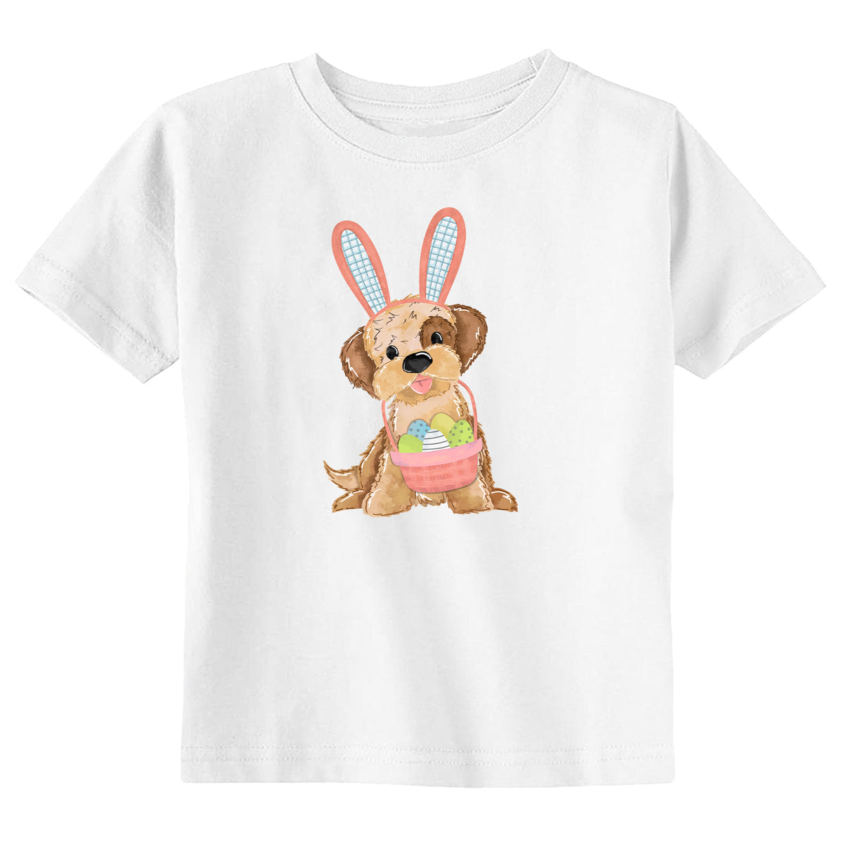 Easter Girl Puppy with Name T-Shirt