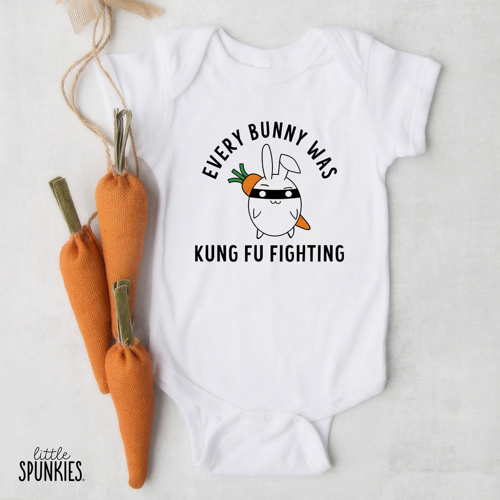 Sponkies Every Bunny was Kung Fu Fighting Onesies® Brand – Little Spunkies