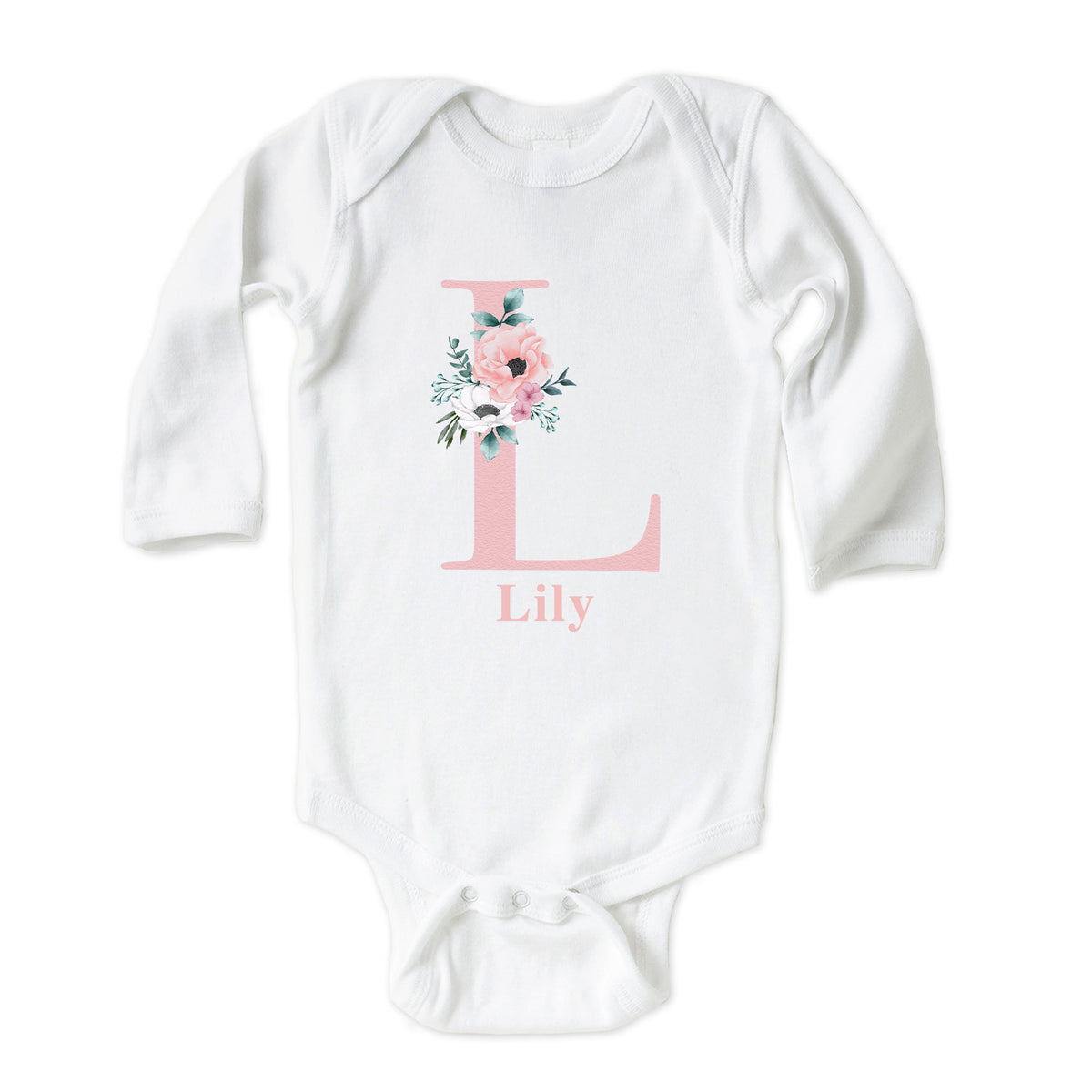 Floral Initial Name Onesies® Brand