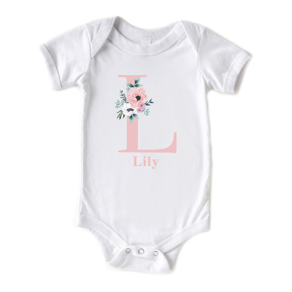 Floral Initial Name Onesies® Brand