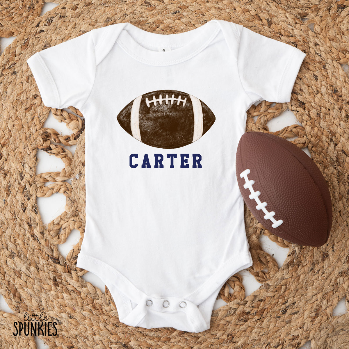 Football with Name Onesies® Brand