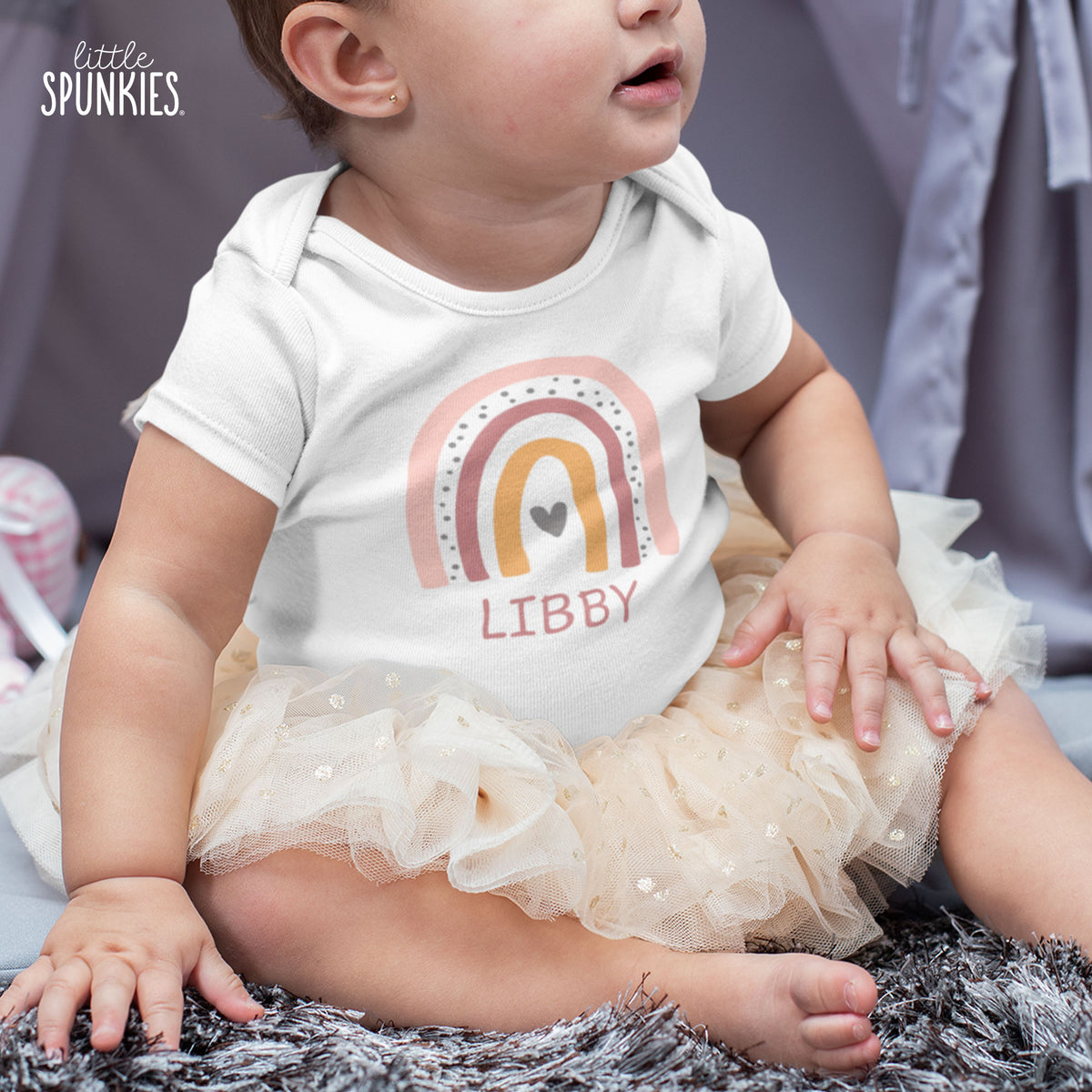 Girl Rainbow with Name Onesies® Brand