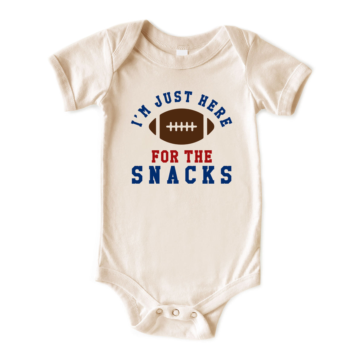 I'm Just Here for the Snacks (Football) Natural Onesies® Brand