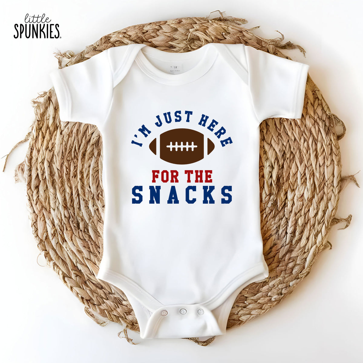 I'm Just Here for the Snacks (Football) Onesies® Brand