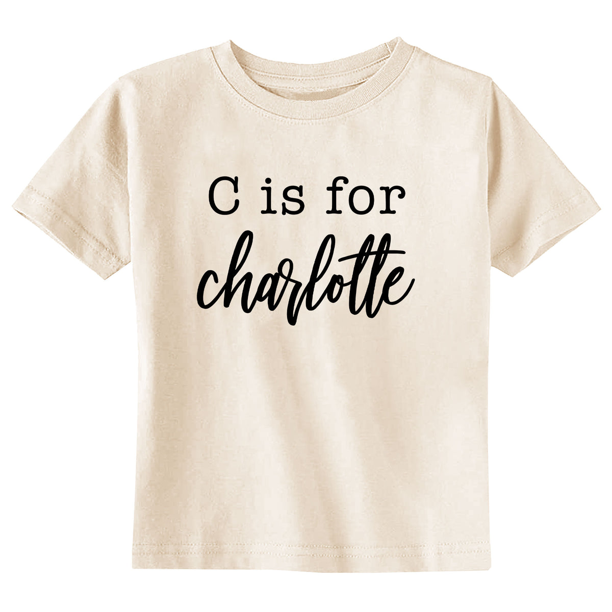 Letter is for Cursive Name Natural T-Shirt