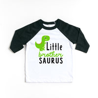 Little Brother Saurus Green Dinosaur Boy Toddler Raglan