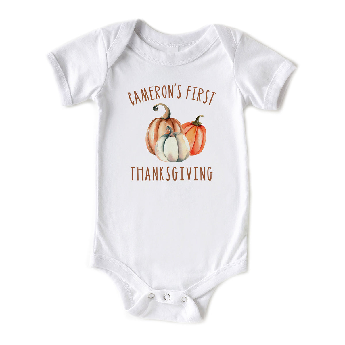 Personalized First Thanksgiving with Pumpkins Onesies® Brand