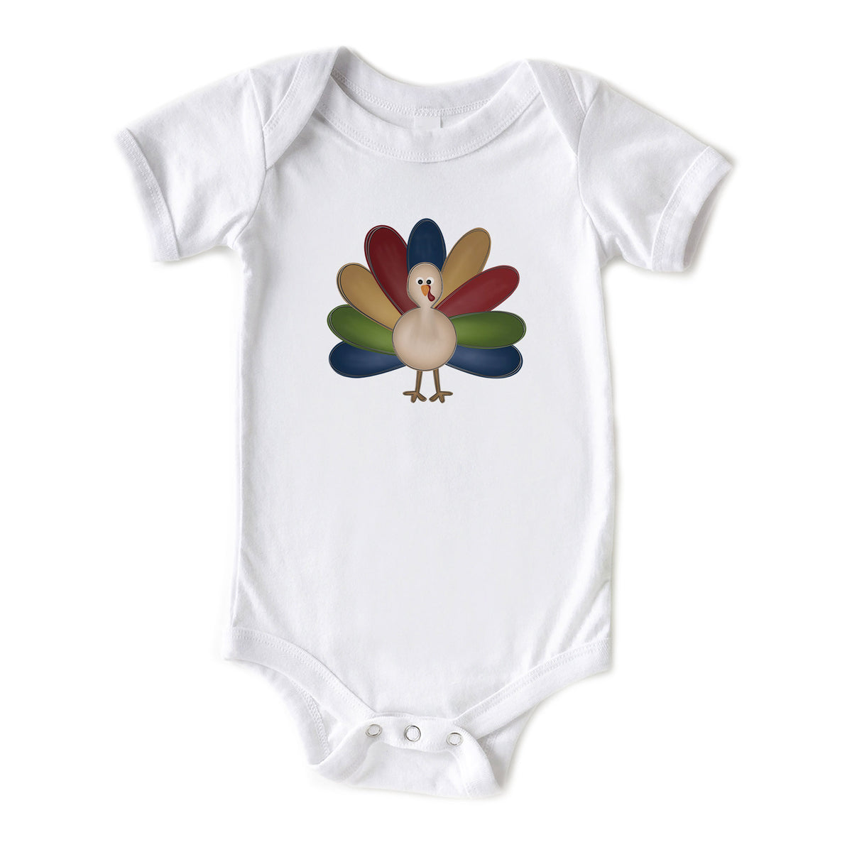 Navy Doodle Turkey with Name Onesies® Brand