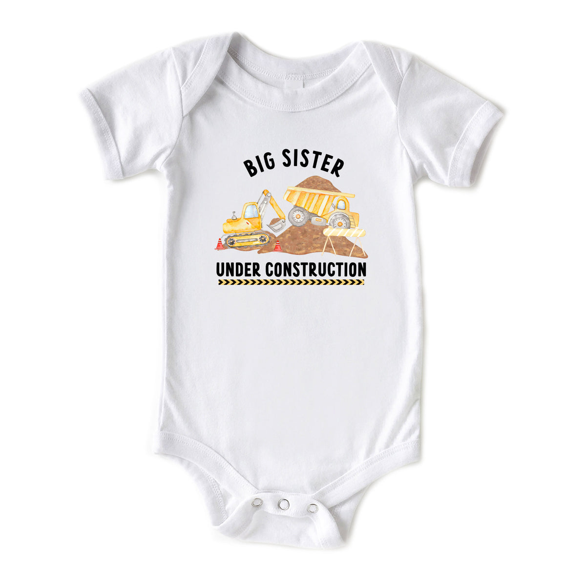 Big Sister Under Construction with Date Onesies® Brand