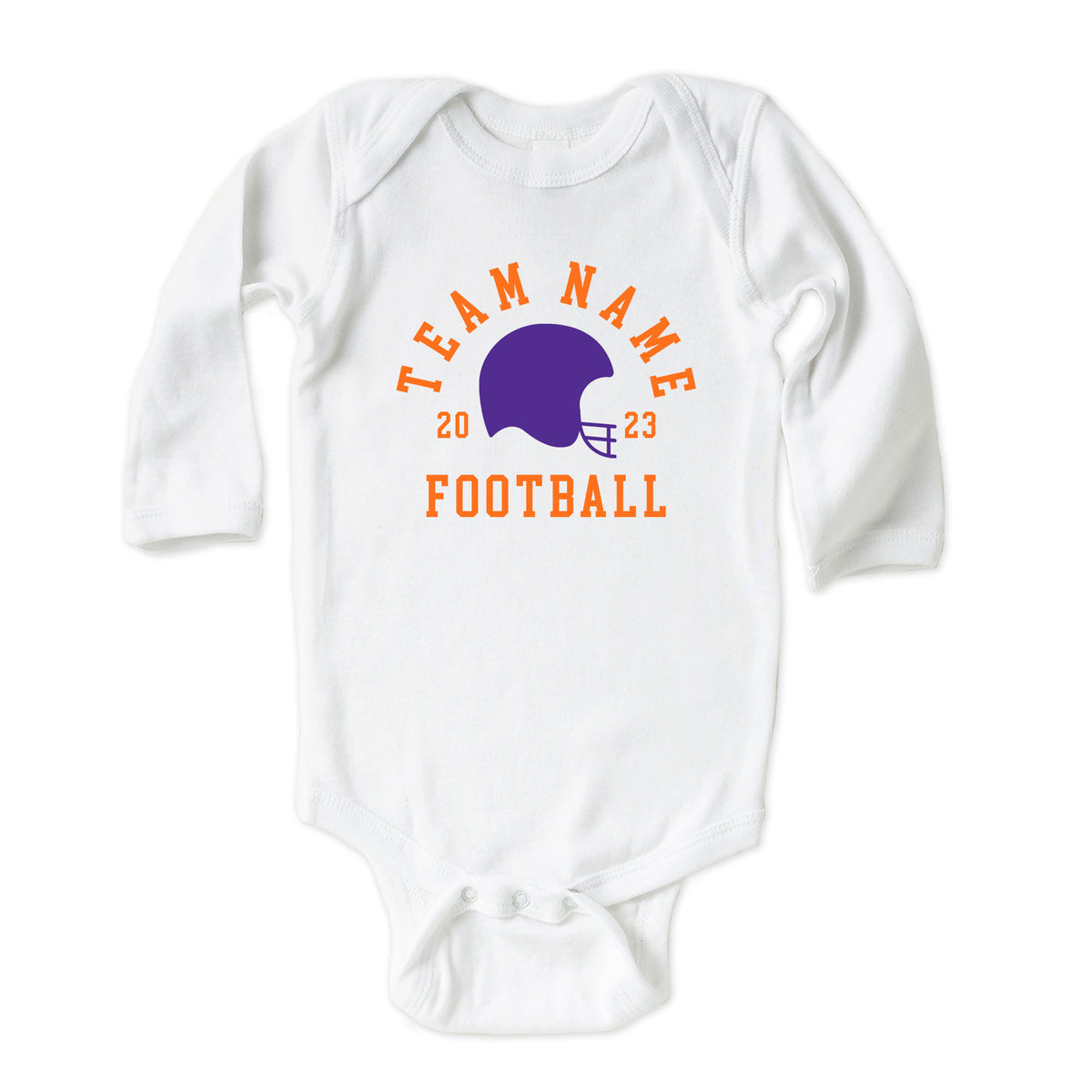 Team Name with Football Helmet Onesies® Brand