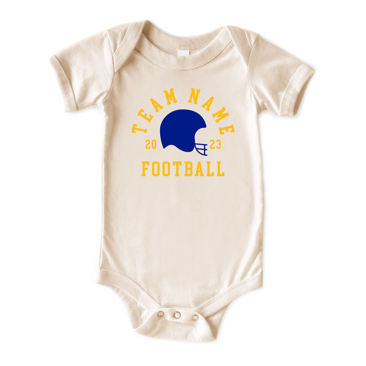 Team Name with Football Helmet Natural Onesies® Brand