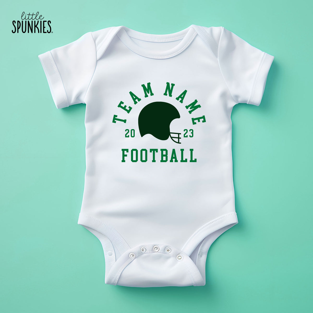 Team Name with Football Helmet Onesies® Brand
