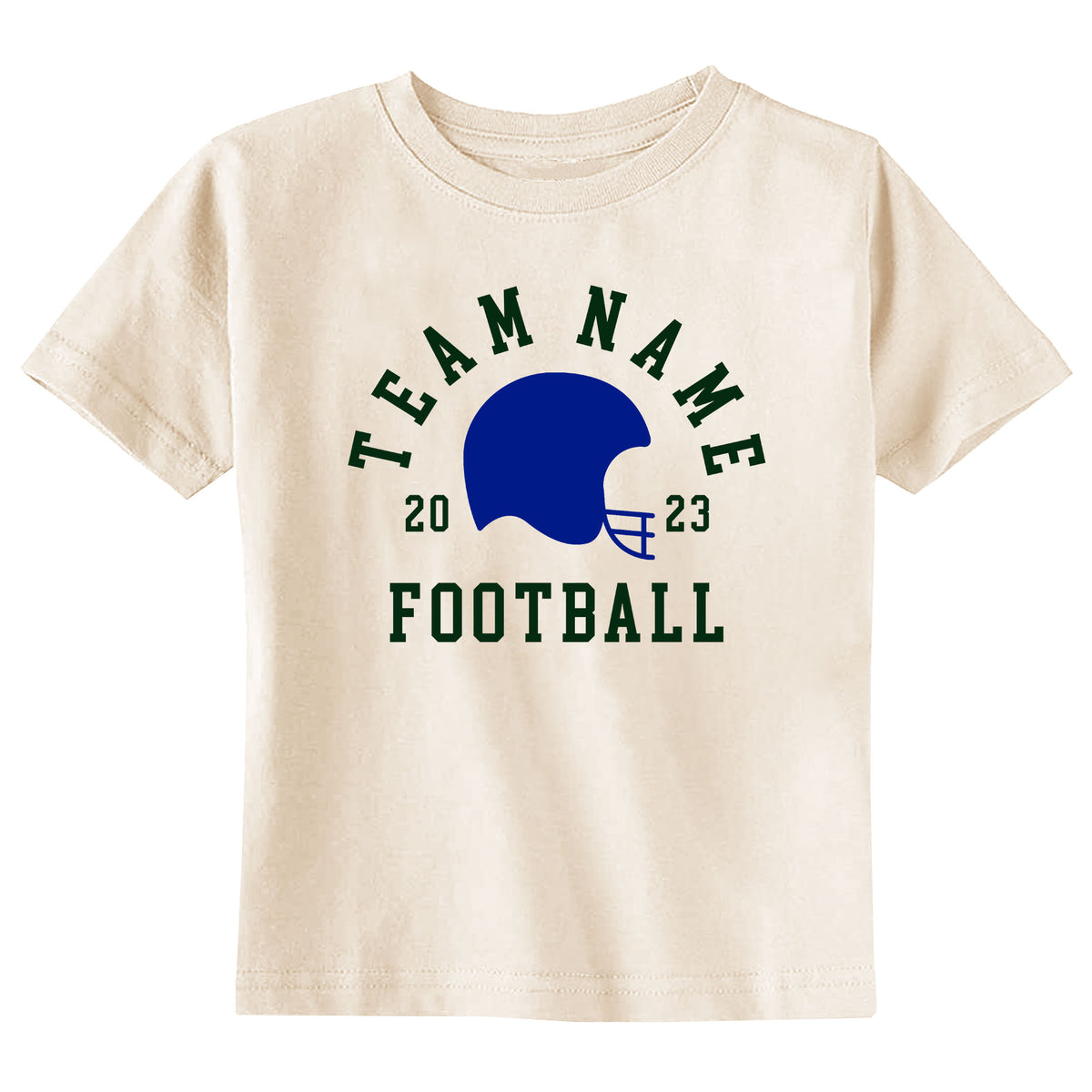 Team Name with Football Helmet Natural T-Shirt