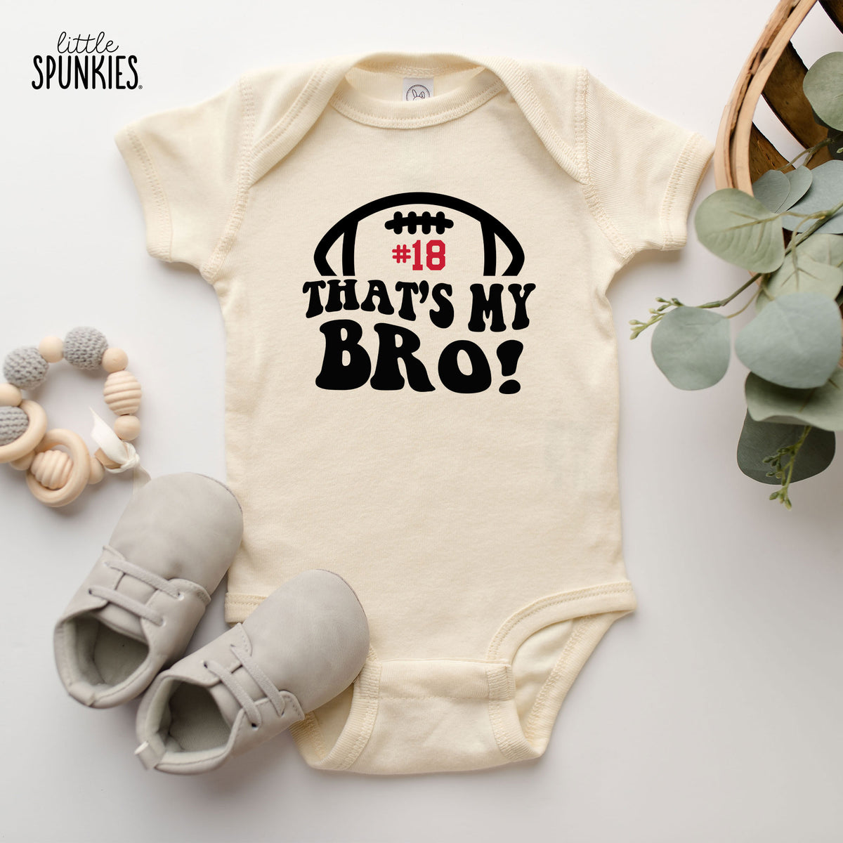 That's My Bro with Player Number (Football) Natural Onesies® Brand