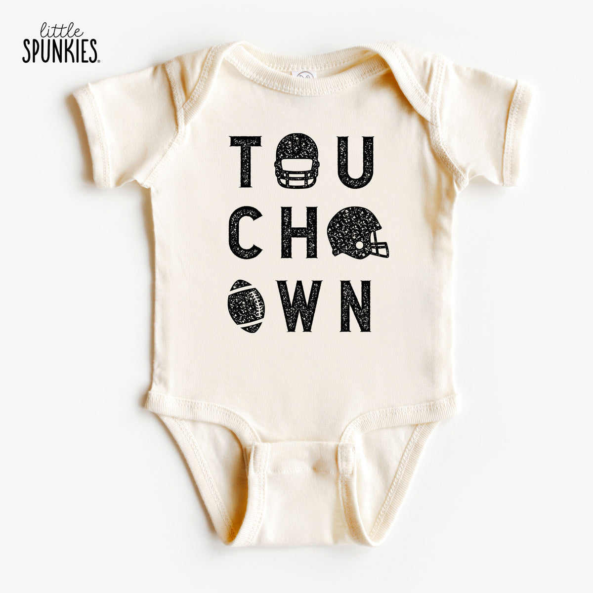 Touchdown with Helmet & Football Natural Onesies® Brand