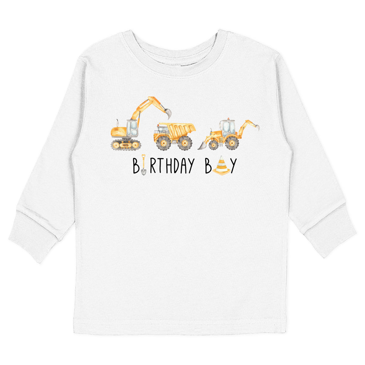 Watercolor Birthday Construction with Name T-Shirt