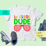 1st Grade Dude COLORFUL Youth Back to School First Grader T-Shirt