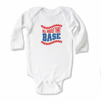 All About That Base Fun Baseball Sports Baby Onesie
