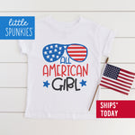 All American Girl Toddler Youth 4th of July Shirt